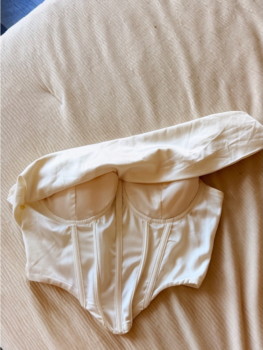 Fashion Nova Ivory Strapless Bustier Top